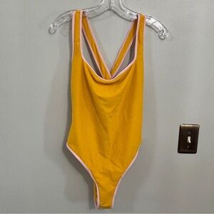 Madewell x OOKIOH Savannah One-Piece yellow Swimsuit large